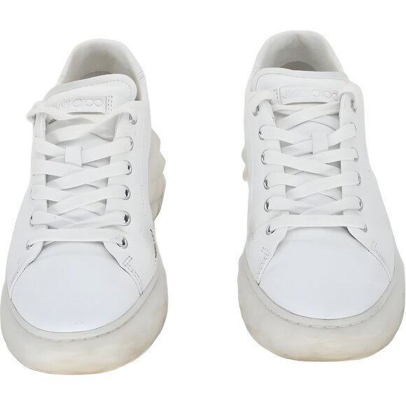 Jimmy Choo Diamond Light Maxi Leather Sneakers White Women's EU 37.5 - Picture 5 of 6